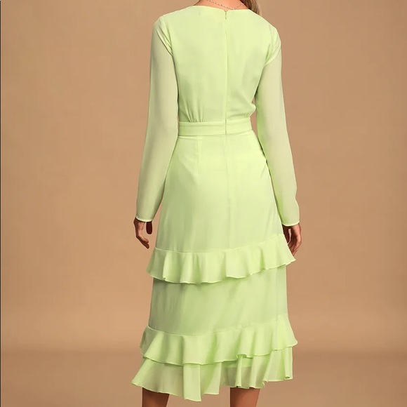 🆕 NWT Lulu’s Sway This Way Lime Green Dress - Picture 2 of 5